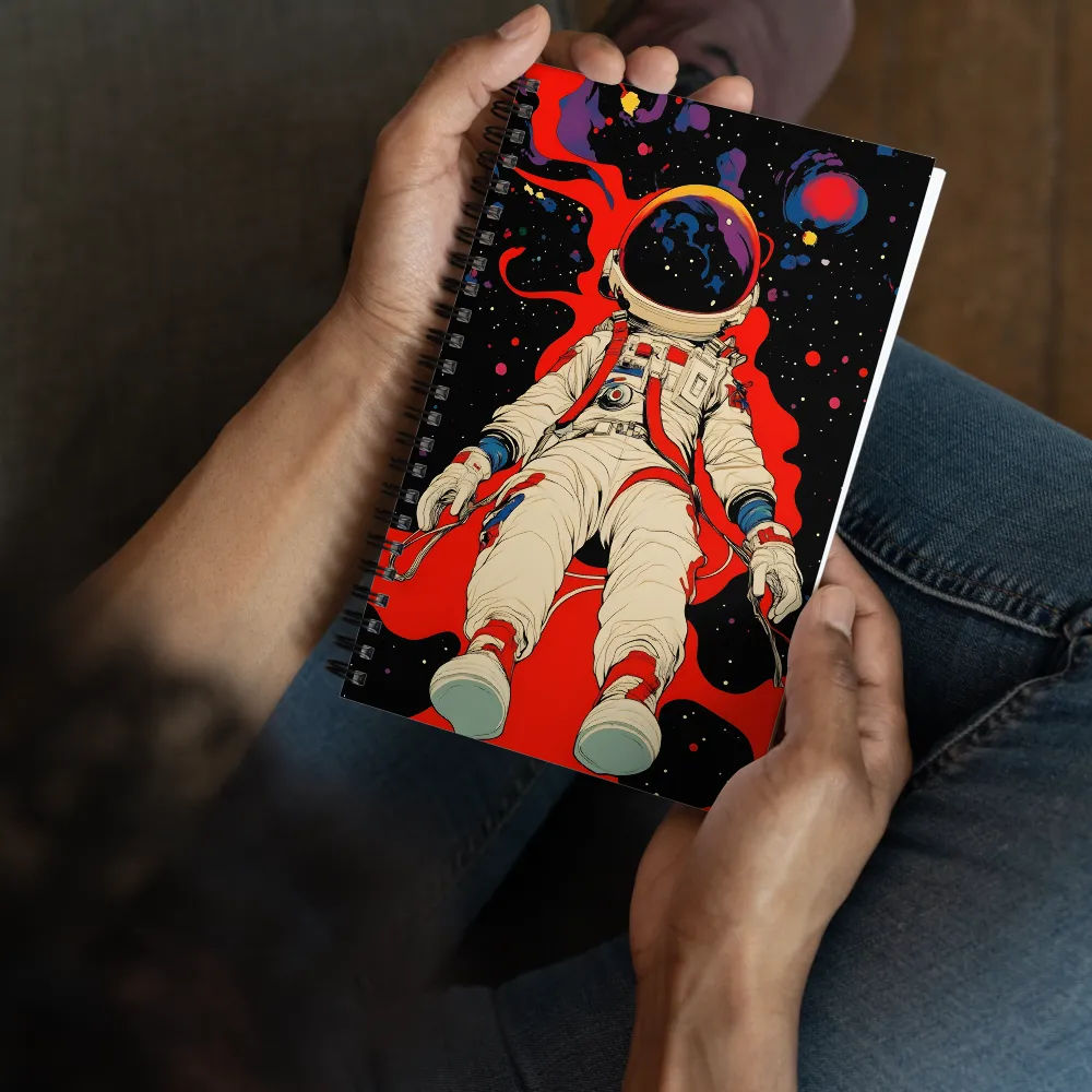 Astronaut in Cosmic Reverie | Spiral Notebook