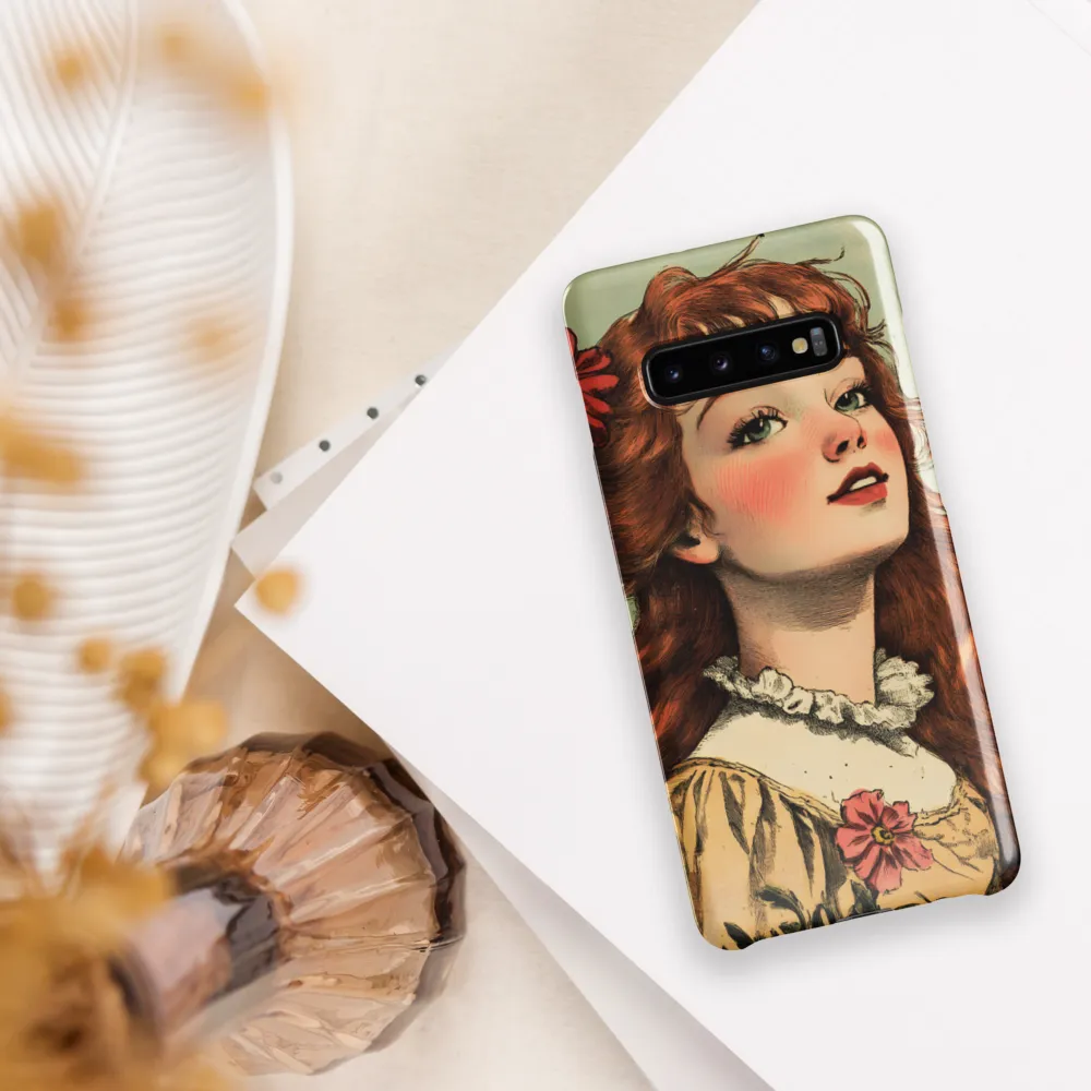 Whimsical Portrait of a Flower-Adorned Girl | Phone Case |  S10 Plus | Snap Case | Glossy