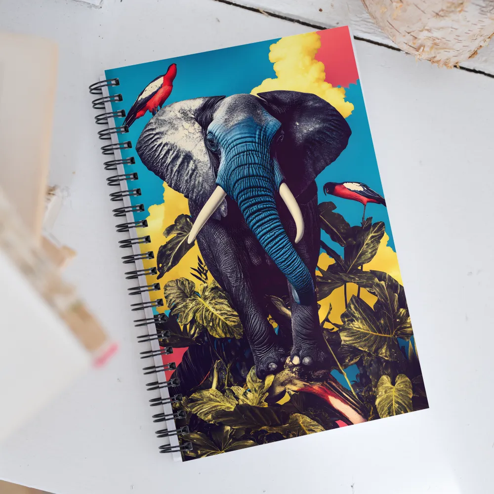 Elephant Dreams in Vibrant Colors | Spiral Notebook