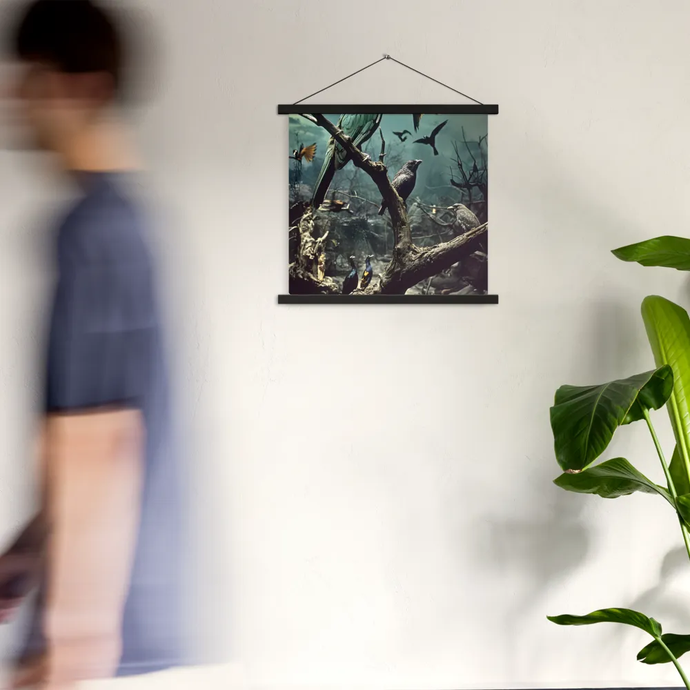 Whispers of the Avian Realm | Poster With Black Wood Hanger | 18″×18″