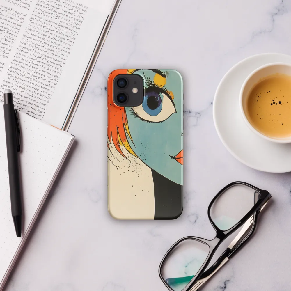 Vivid Expressions: A Portrait in Blue | Phone Case |  12 | Snap Case | Glossy