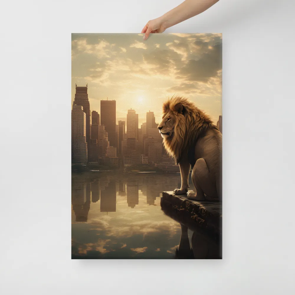 The Lion's Gaze Over the Urban Symphony