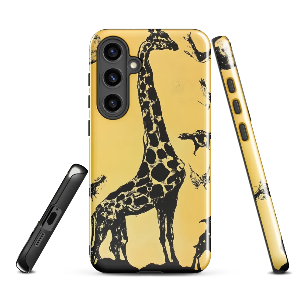 Whimsical Harmony of Giraffe and Birds