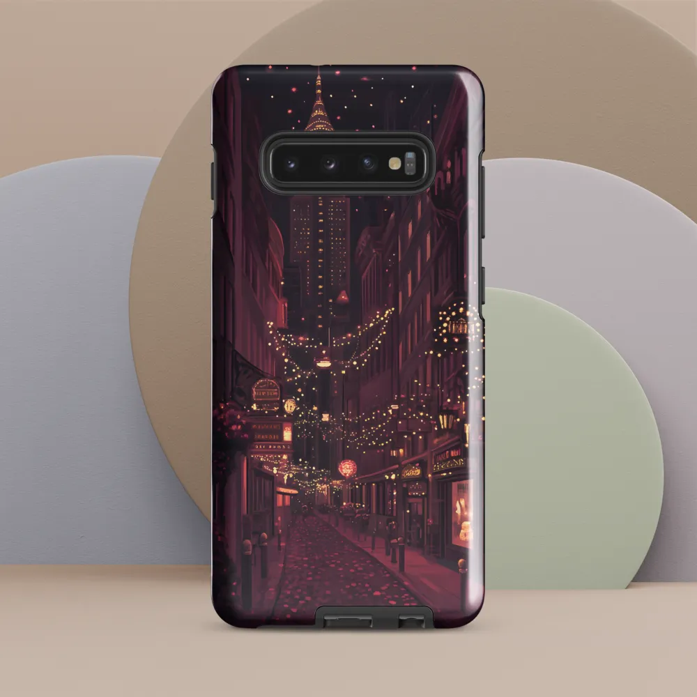 Nostalgic Nights: A Twilight Stroll in the City | Phone Case |  S10 Plus | Tough Case | Glossy