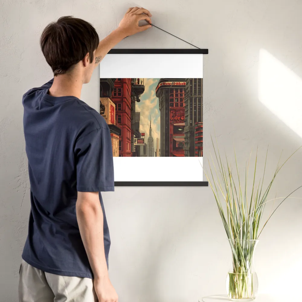 A Glimpse of Tomorrow: Urban Ambition | Poster With Black Wood Hanger | 18″×24″