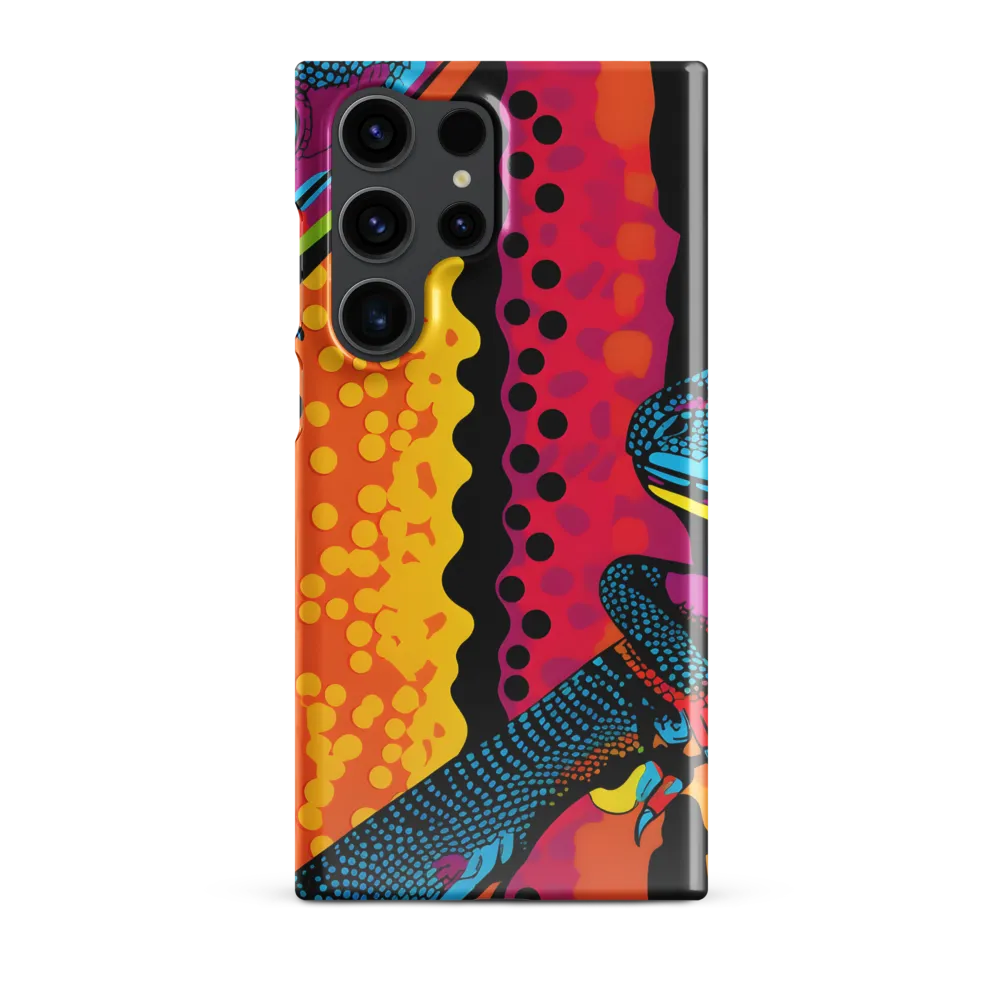 Colorful Encounters: The Playful Geckos | Phone Case |  S23 Ultra | Snap Case | Glossy