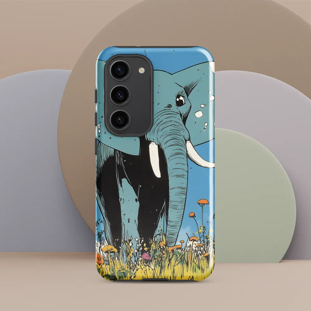 Whimsical Blue Elephant in Bloom