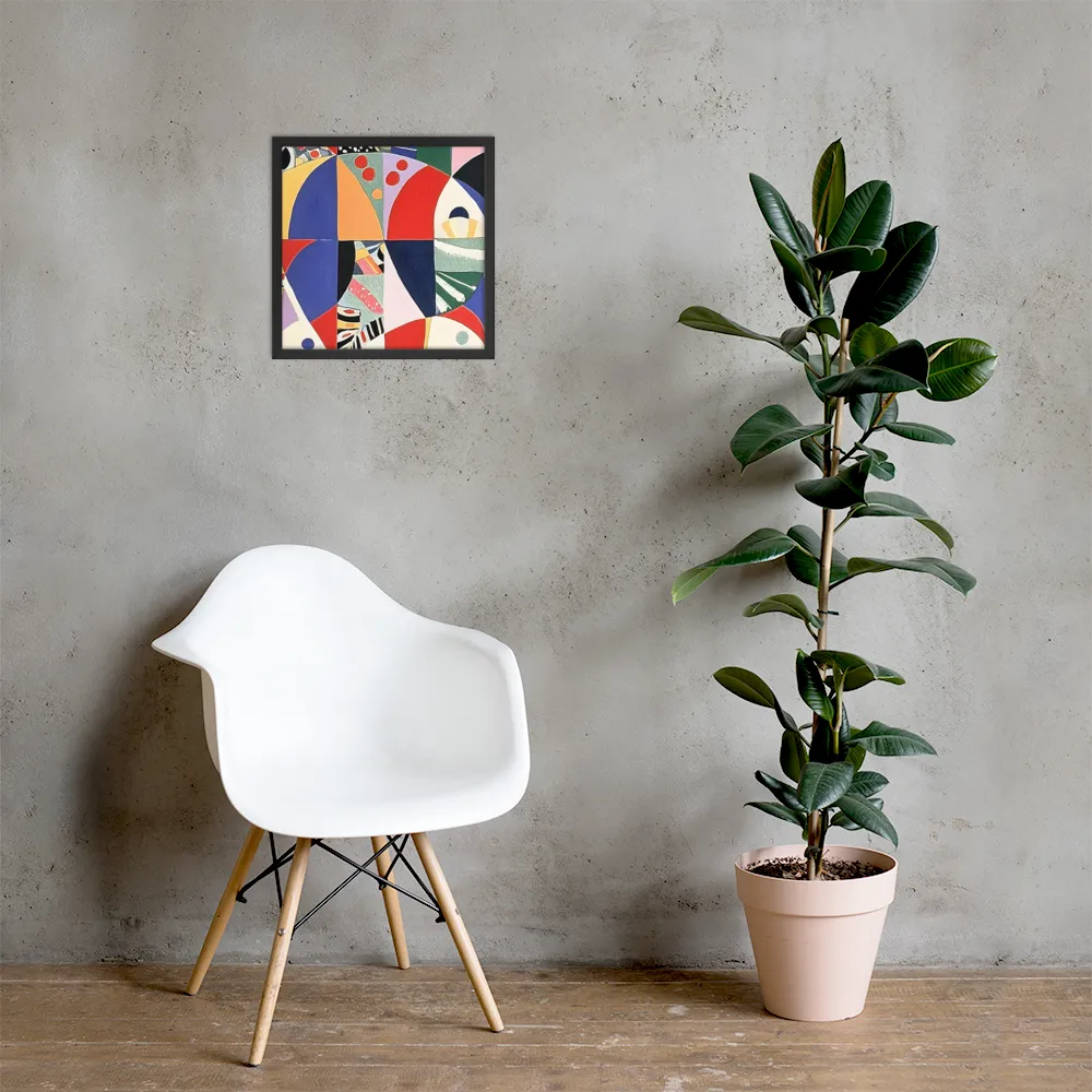 Dynamic Mosaic Symmetry | Poster with Black Frame | 16″×16″