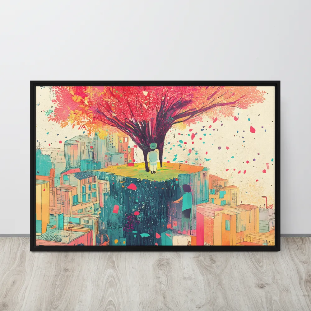 Whispers of Urban Dreams | Canvas with Black Frame | 24″×36″