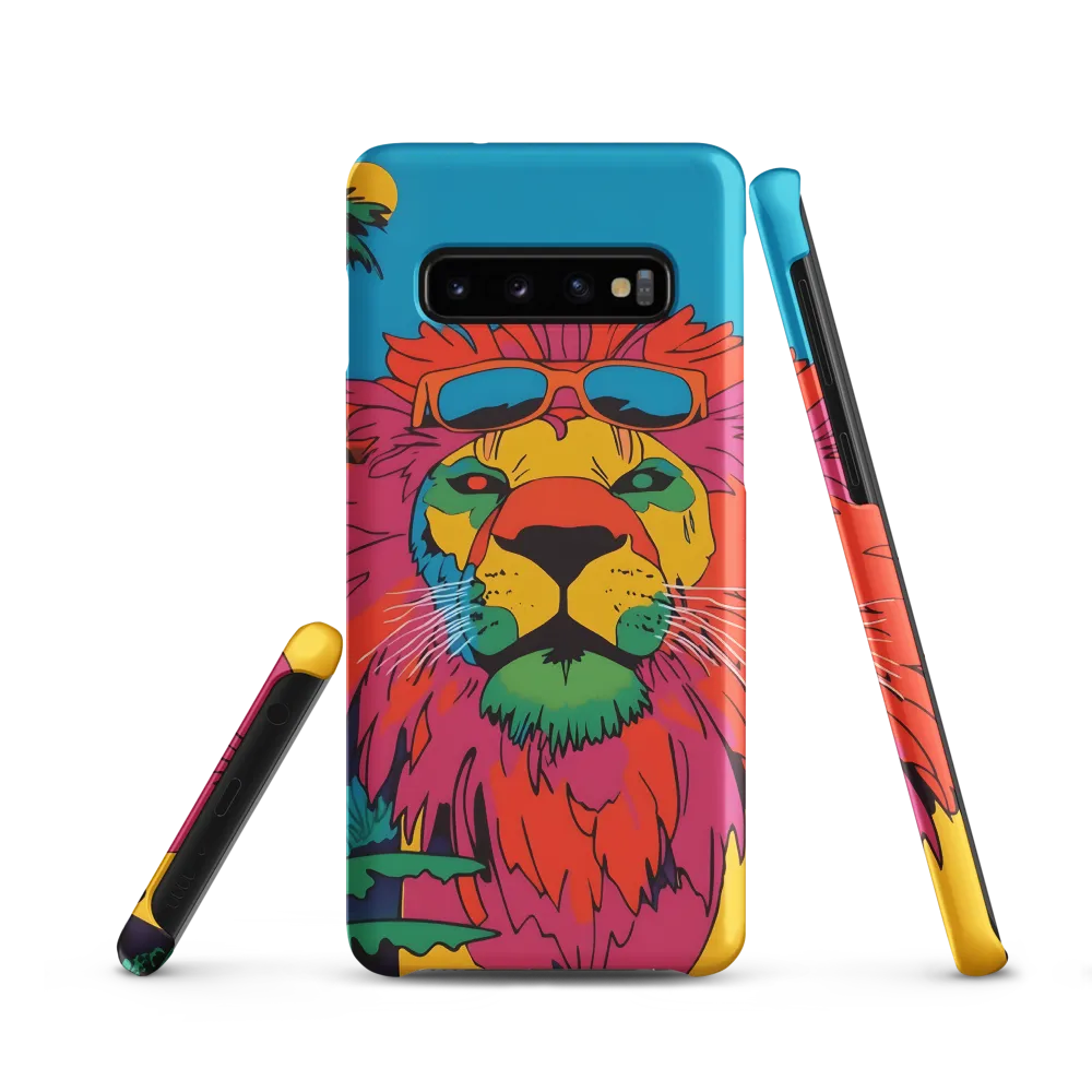 Lion with Sunglasses: A Vibrant Tropical Portrait