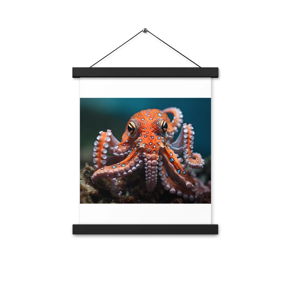 Curiosity of the Deep: The Orange Octopus | Poster With Black Wood Hanger | 11″×14″