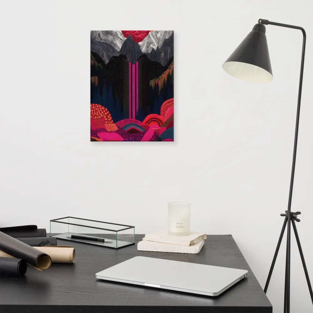 Ethereal Cascade: A Surreal Landscape | Canvas | 12″×16″