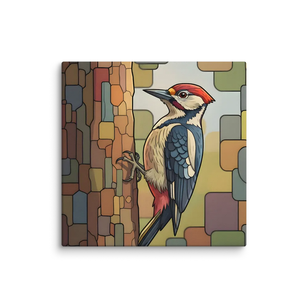 Mosaic Woodpecker 
 Canvas | 18″x 18″