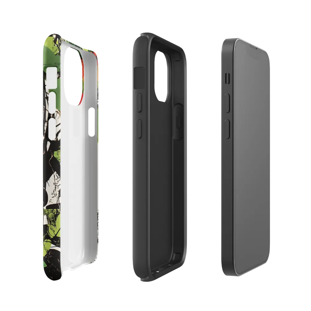Nature's Geometry: A Contemporary Collage | Phone Case |  13 mini | Tough Case | Matte