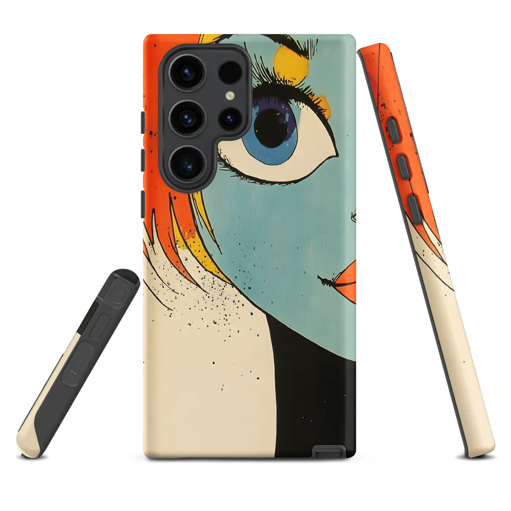Vivid Expressions: A Portrait in Blue | Phone Case |  S23 Ultra | Tough Case | Matte