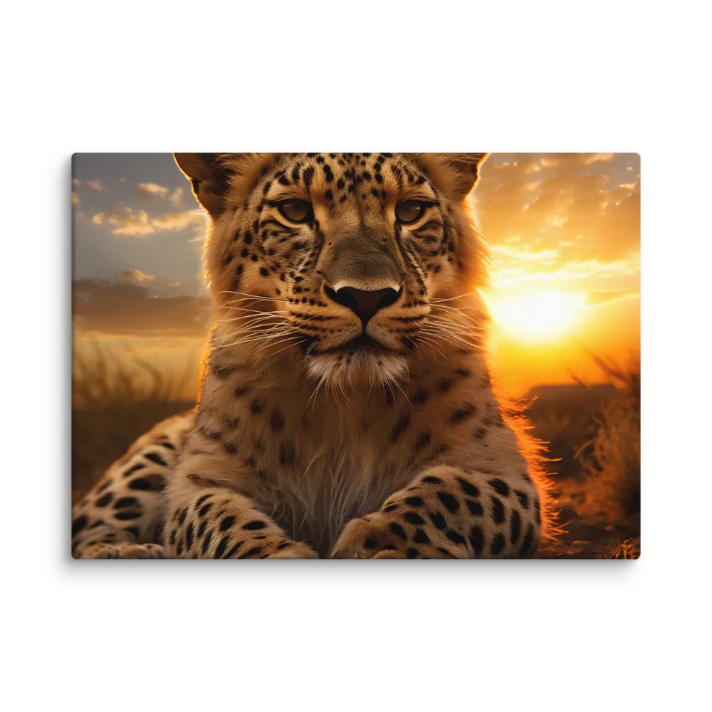 Regal Presence: The Leopard at Sunset | Canvas | 20″×28″