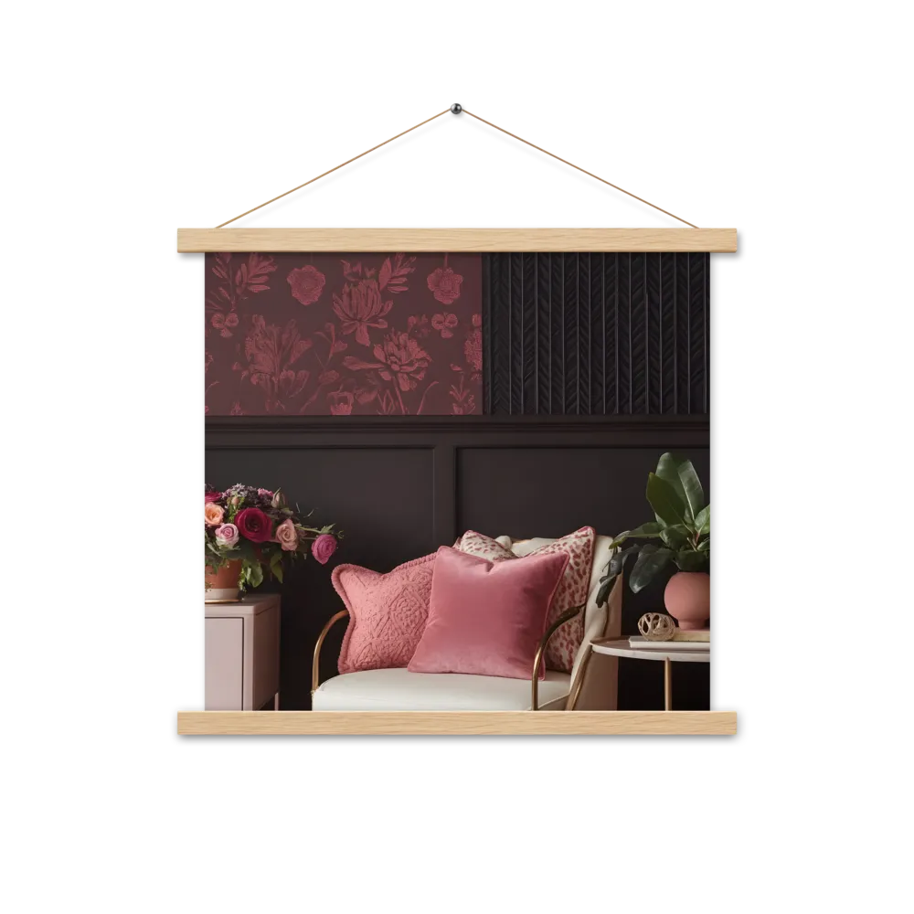 Elegance in Contrast: A Modern Interior Design | Poster With Oak Wood Hanger | 18″×18″