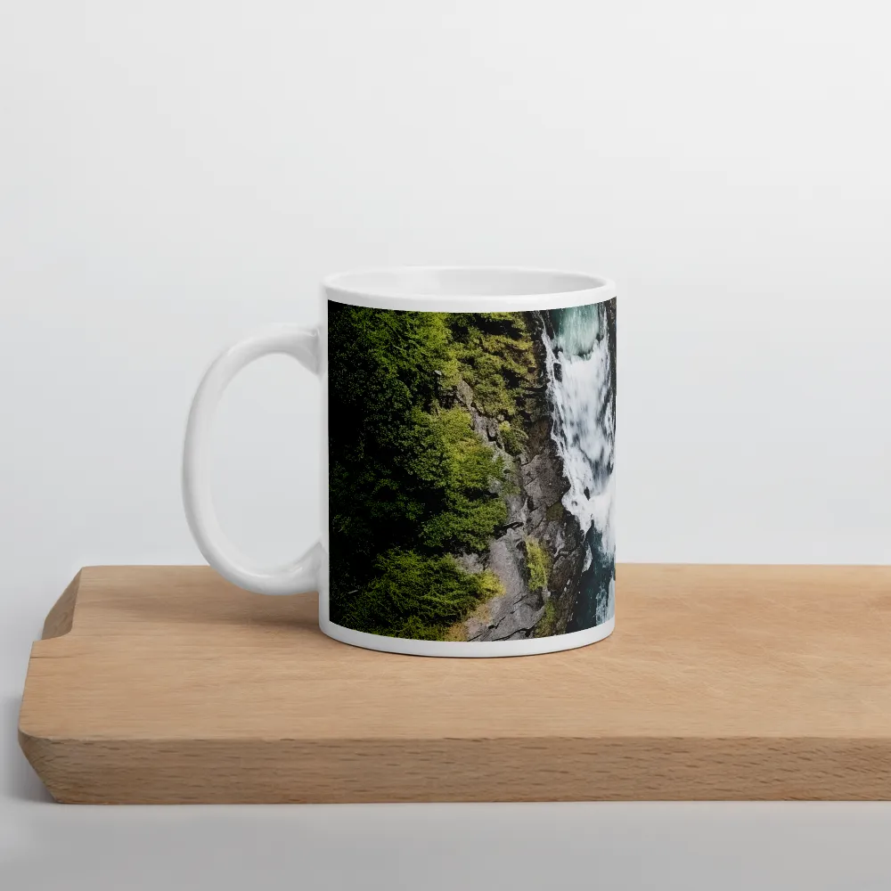 Eternal Flow: The Serene Cascade | Mug with White inside | 11 oz