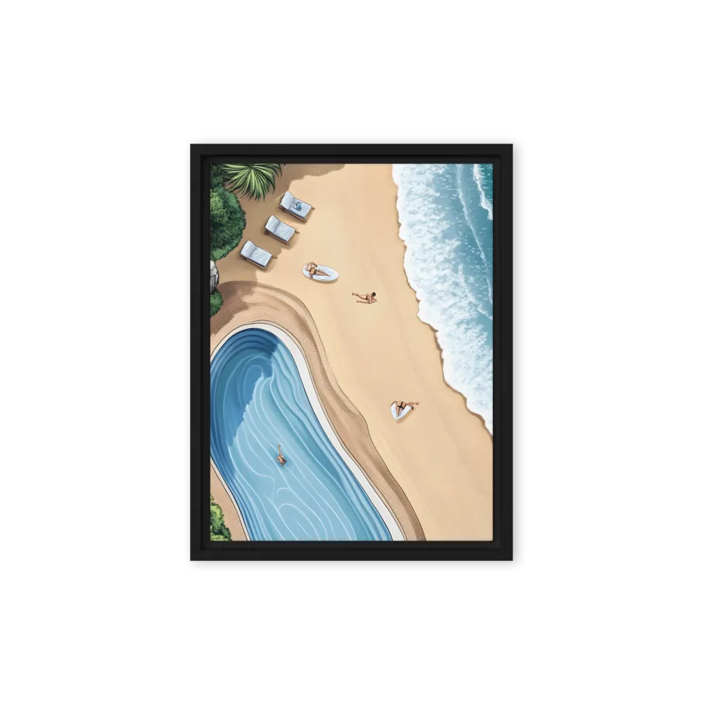 Serenity by the Shore | Canvas with Black Frame | 9″×12″
