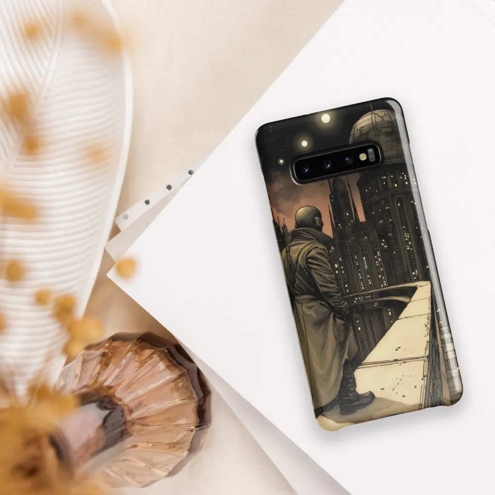 A Contemplative Gaze Over the Futuristic Metropolis | Phone Case |  S10 Plus | Snap Case | Glossy