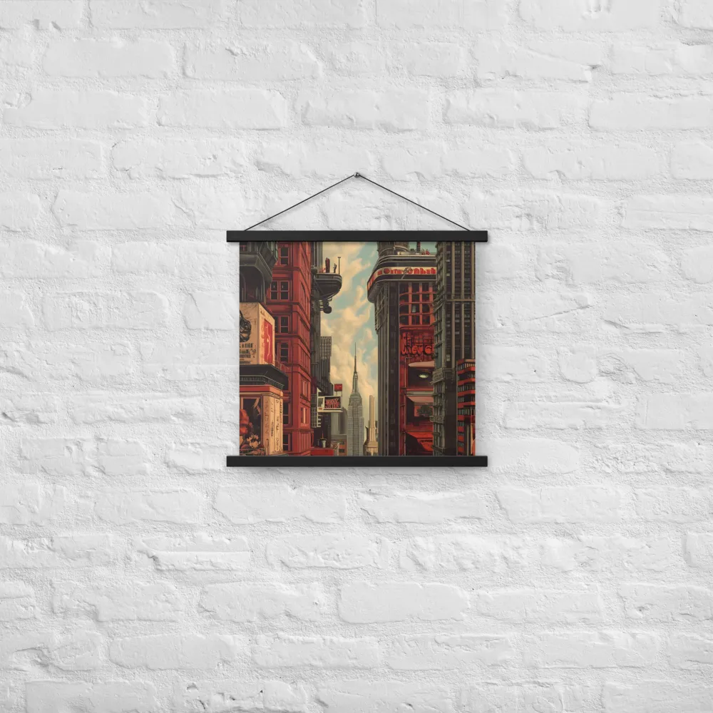 A Glimpse of Tomorrow: Urban Ambition | Poster With Black Wood Hanger | 18″×18″