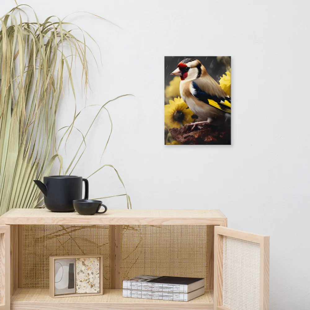 Harmony in Nature: A Goldfinch Amidst Blooms