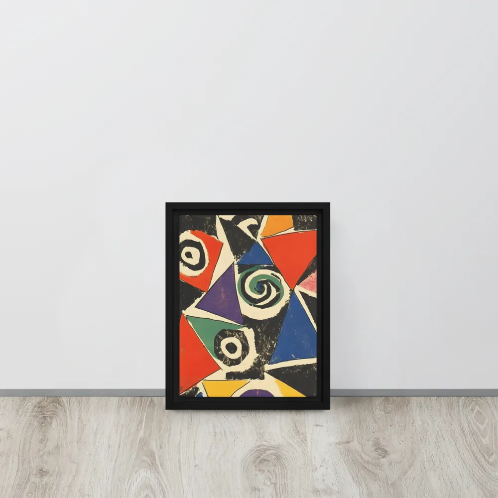 Dynamic Geometric Abstraction | Canvas with White Frame | 9″×12″