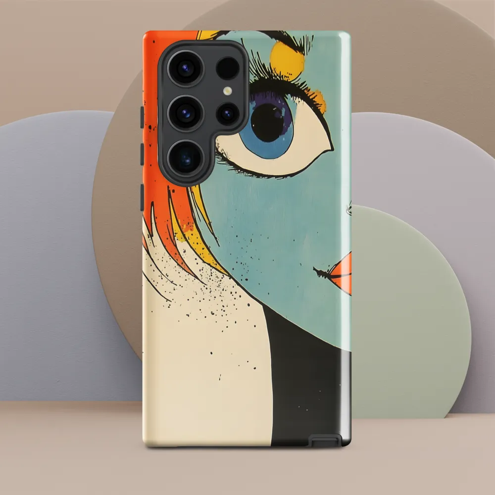 Vivid Expressions: A Portrait in Blue | Phone Case |  S23 Ultra | Tough Case | Glossy