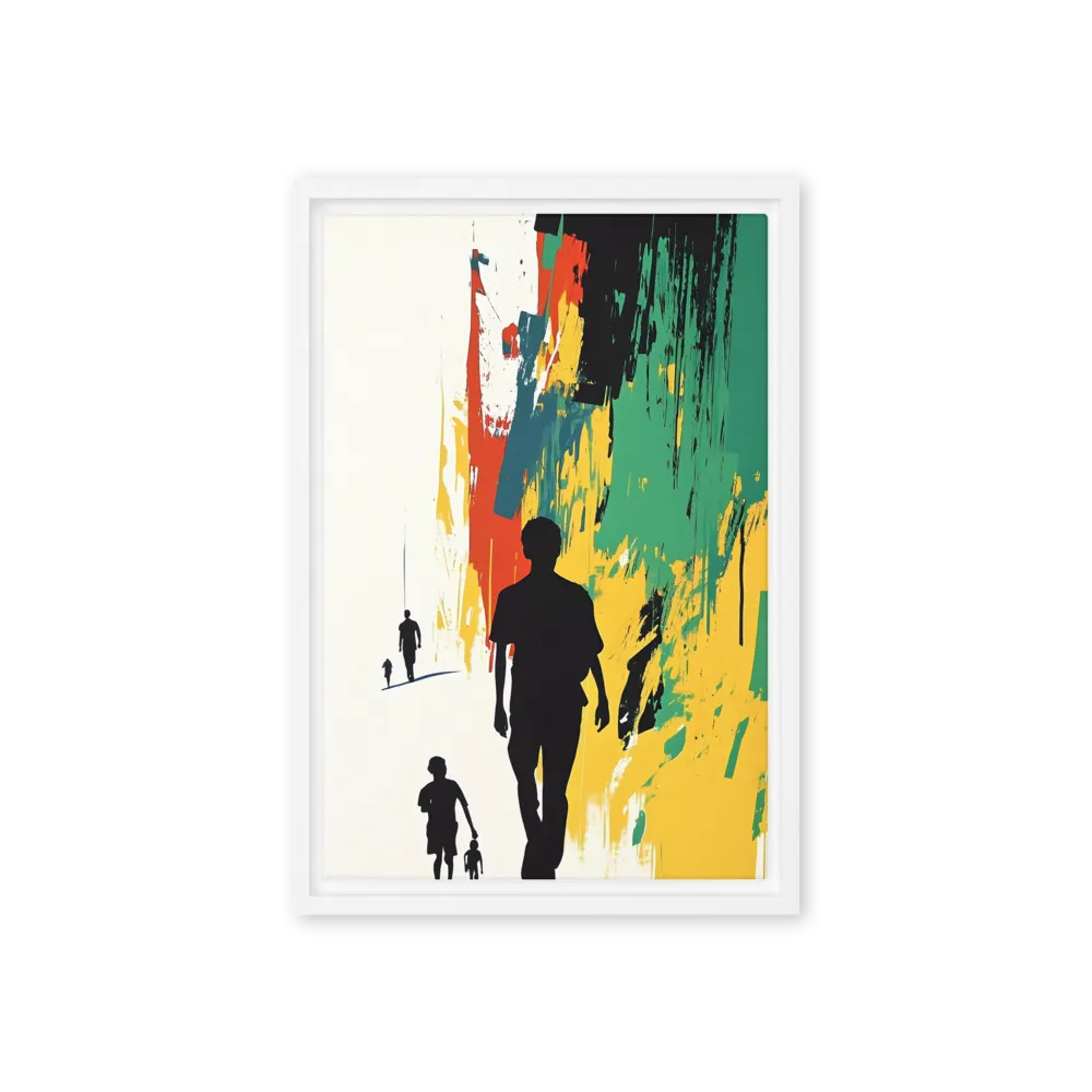 Journey of Silhouettes | Canvas with White Frame | 12″×18″