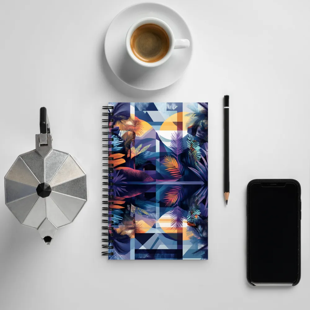 Tropical Serenity: A Modern Landscape | Spiral Notebook