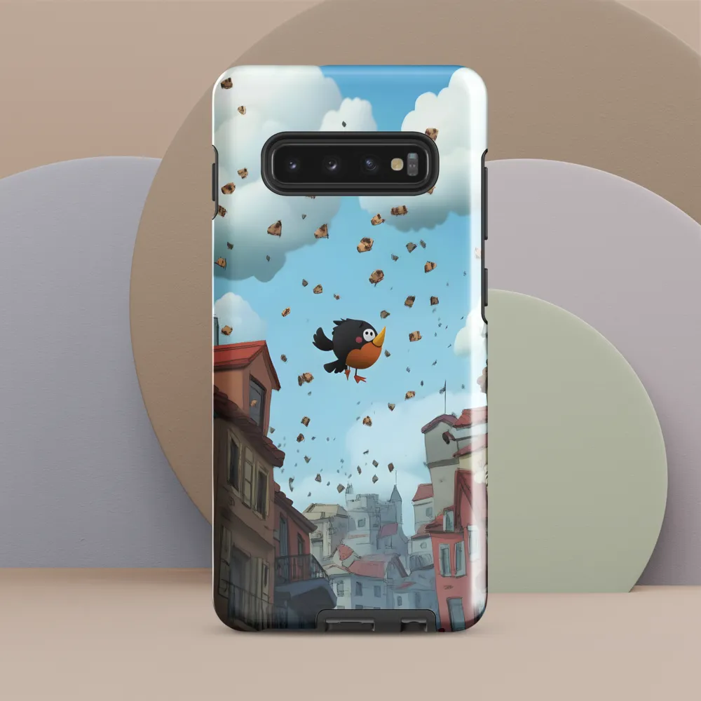 A Whimsical Flight Through Bread and Sky | Phone Case |  S10 Plus | Tough Case | Glossy