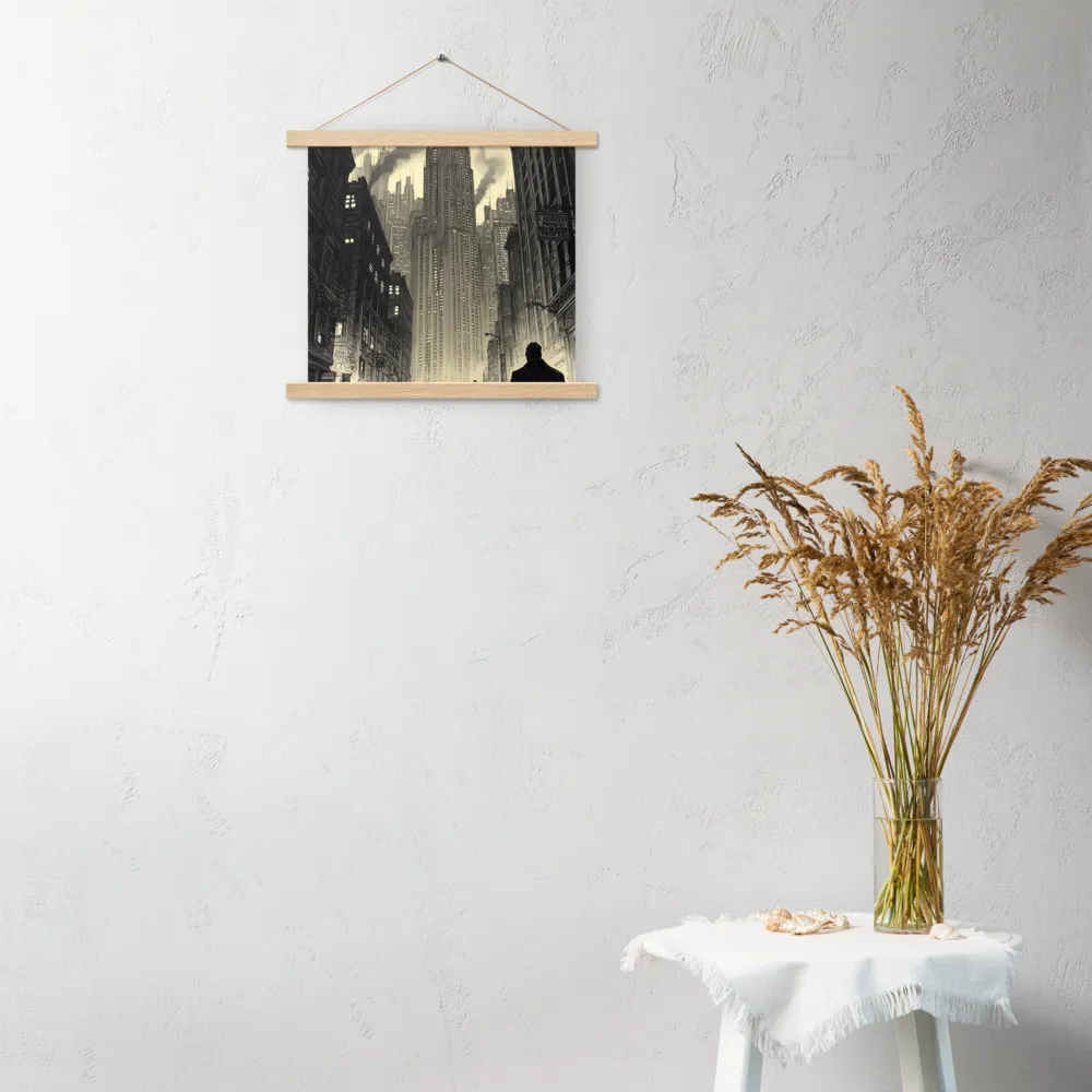 Echoes of the City | Poster With Oak Wood Hanger | 14″×14″