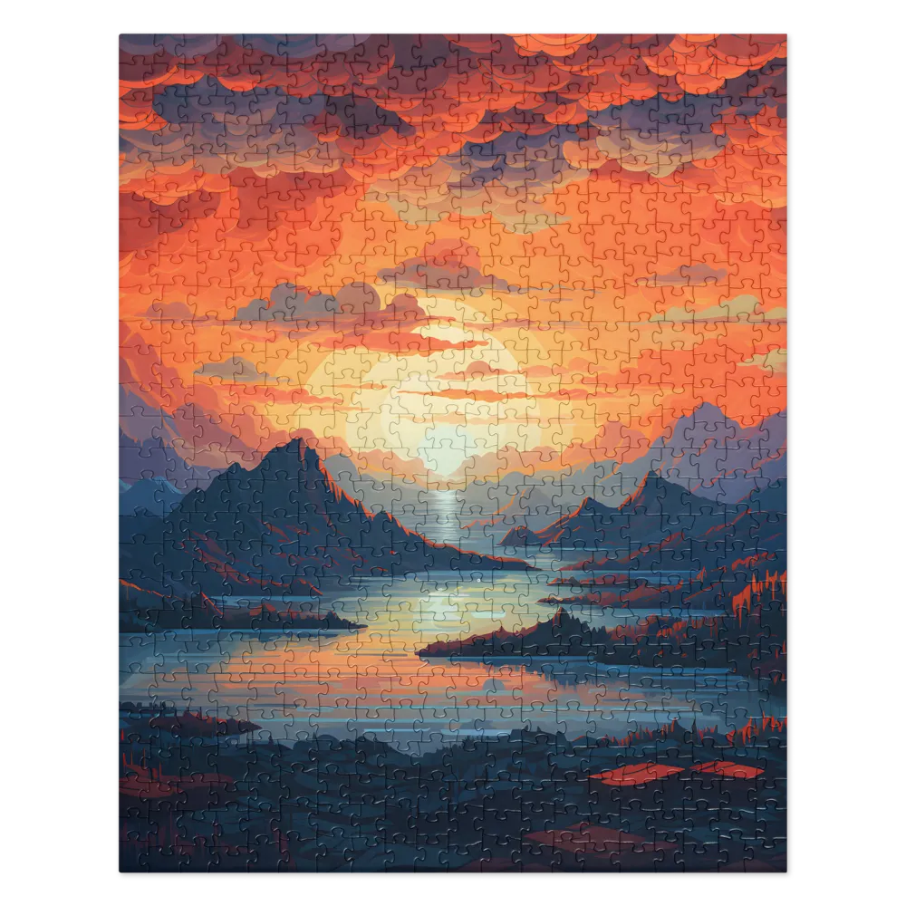 Ethereal Evening: A Digital Dusk | Jigsaw Puzzle | 520 pieces