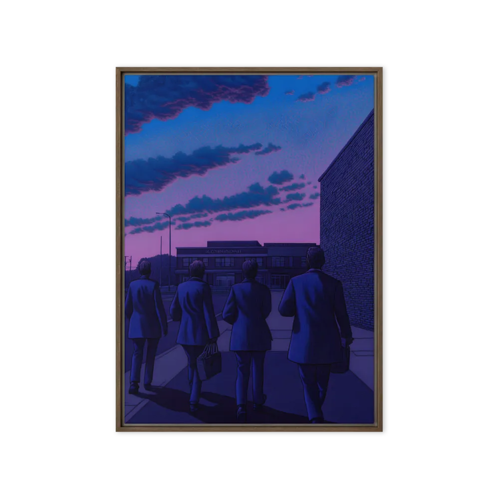 The Twilight Stroll | Canvas with Brown Frame | 20″×28″