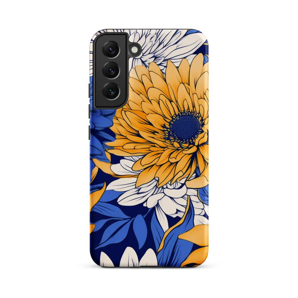 Floral Harmony in Blue and Yellow