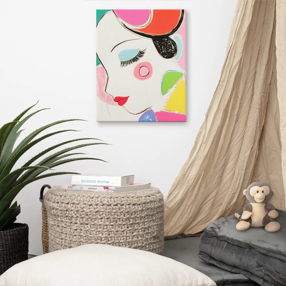 Whimsical Portrait in Colorful Abstraction | Canvas | 16″×20″