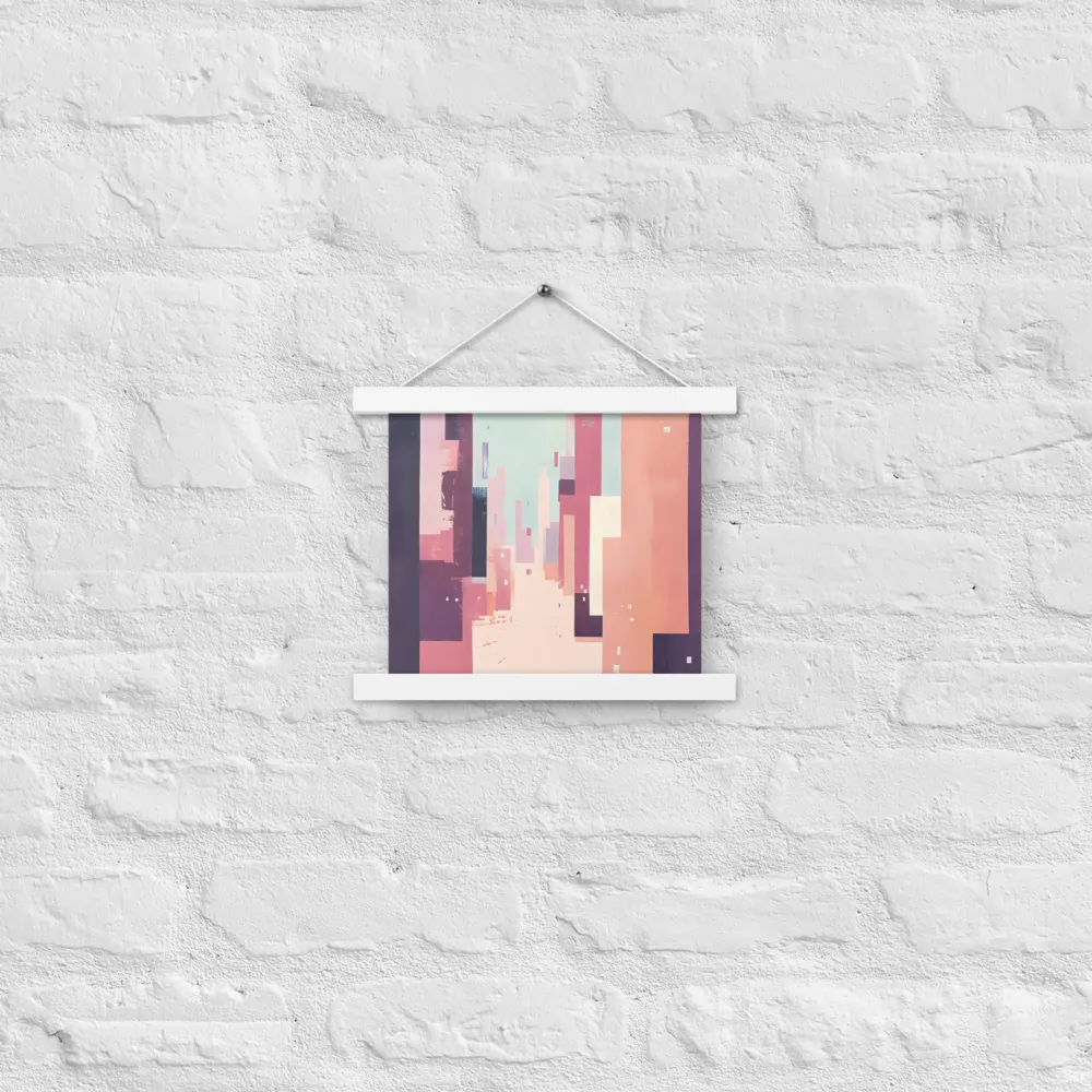 Tranquil Cityscape | Poster With White Wood Hanger | 10″×10″