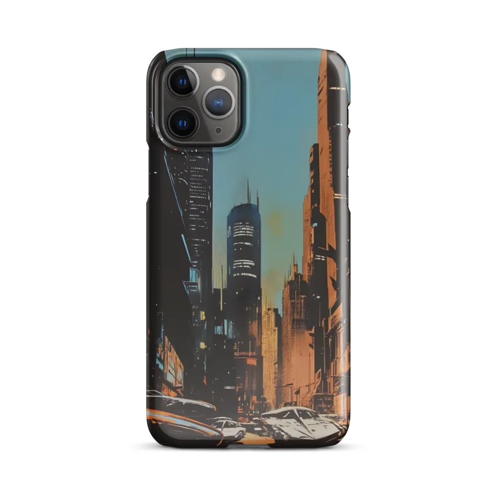 Futuristic Cityscape in Blue and Orange