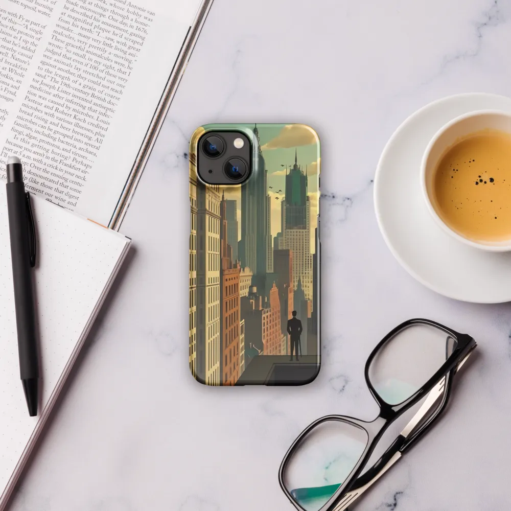 Urban Dreams: A Silhouette in Art Deco Cityscape