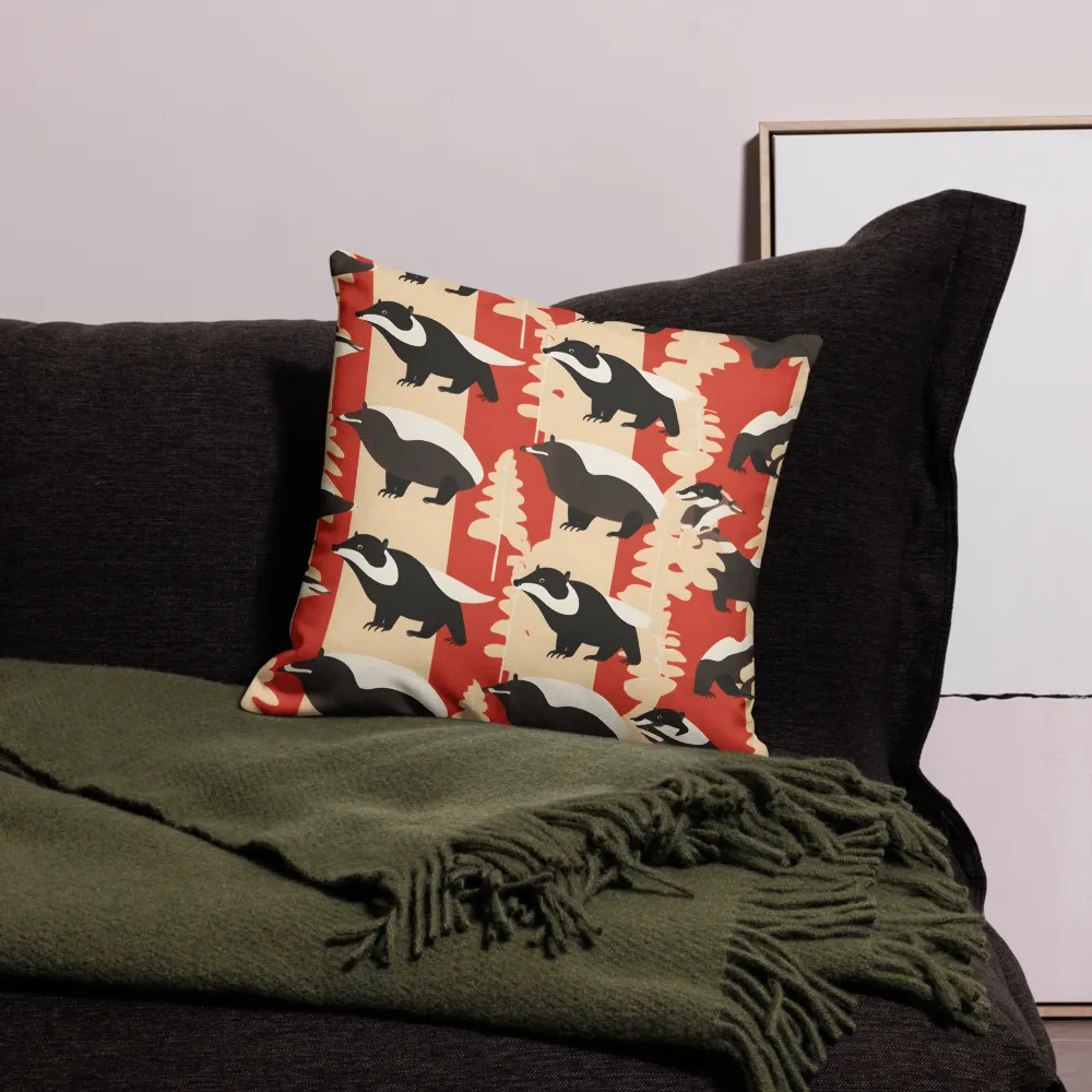 Wildlife Pattern: The Badger Tale | Pillow | 18″×18″