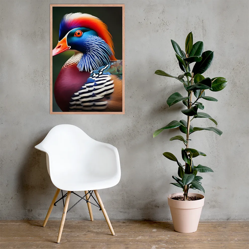 The Majestic Mandarin | Poster with Red oak Frame | 24″×36″