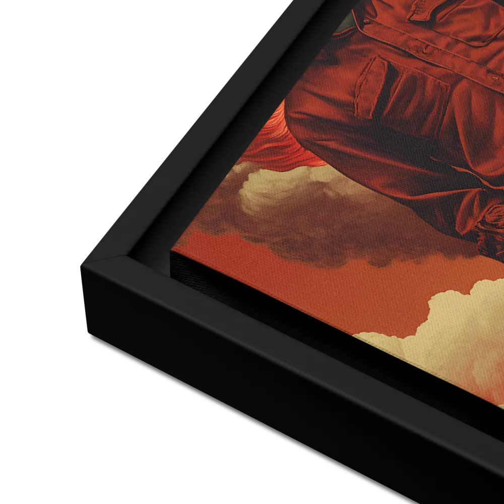 Defiant Spirit in a Surreal Landscape | Canvas with Black Frame | 16″×16″