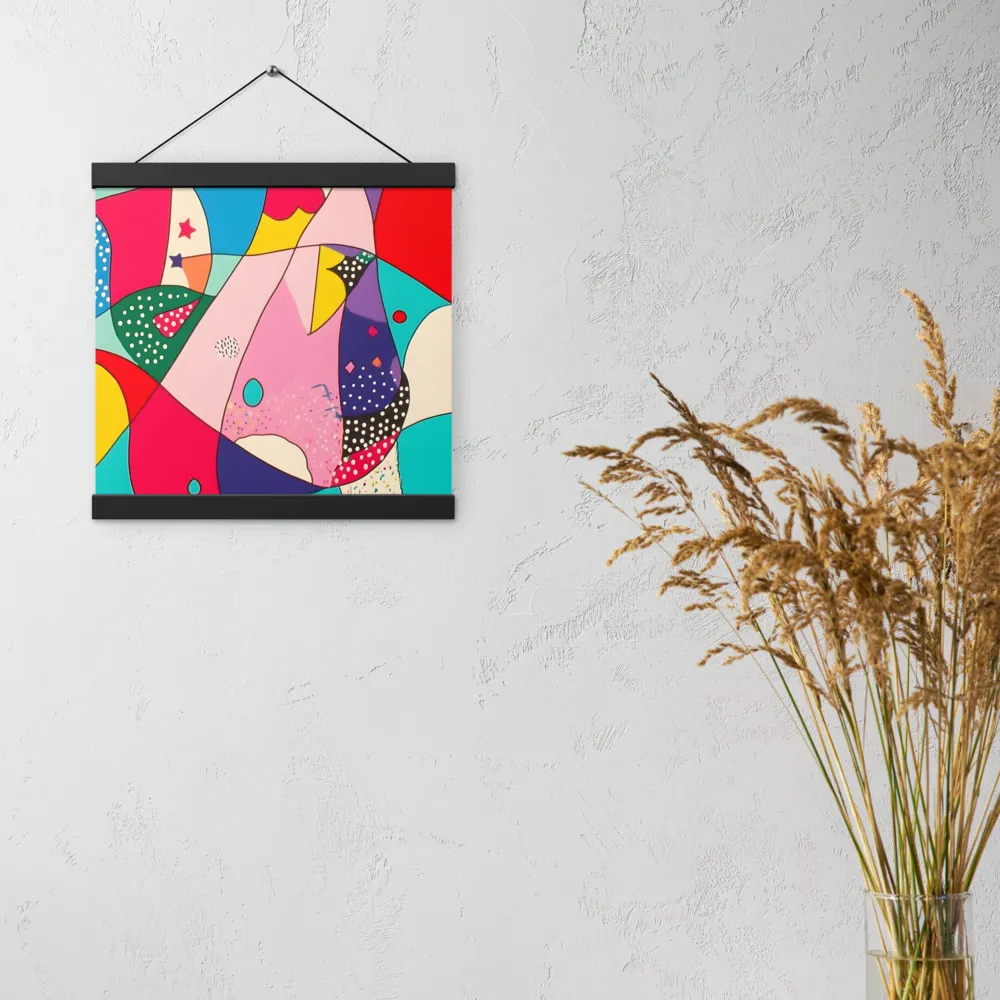 Playful Geometry in Color | Poster With Black Wood Hanger | 12″×12″