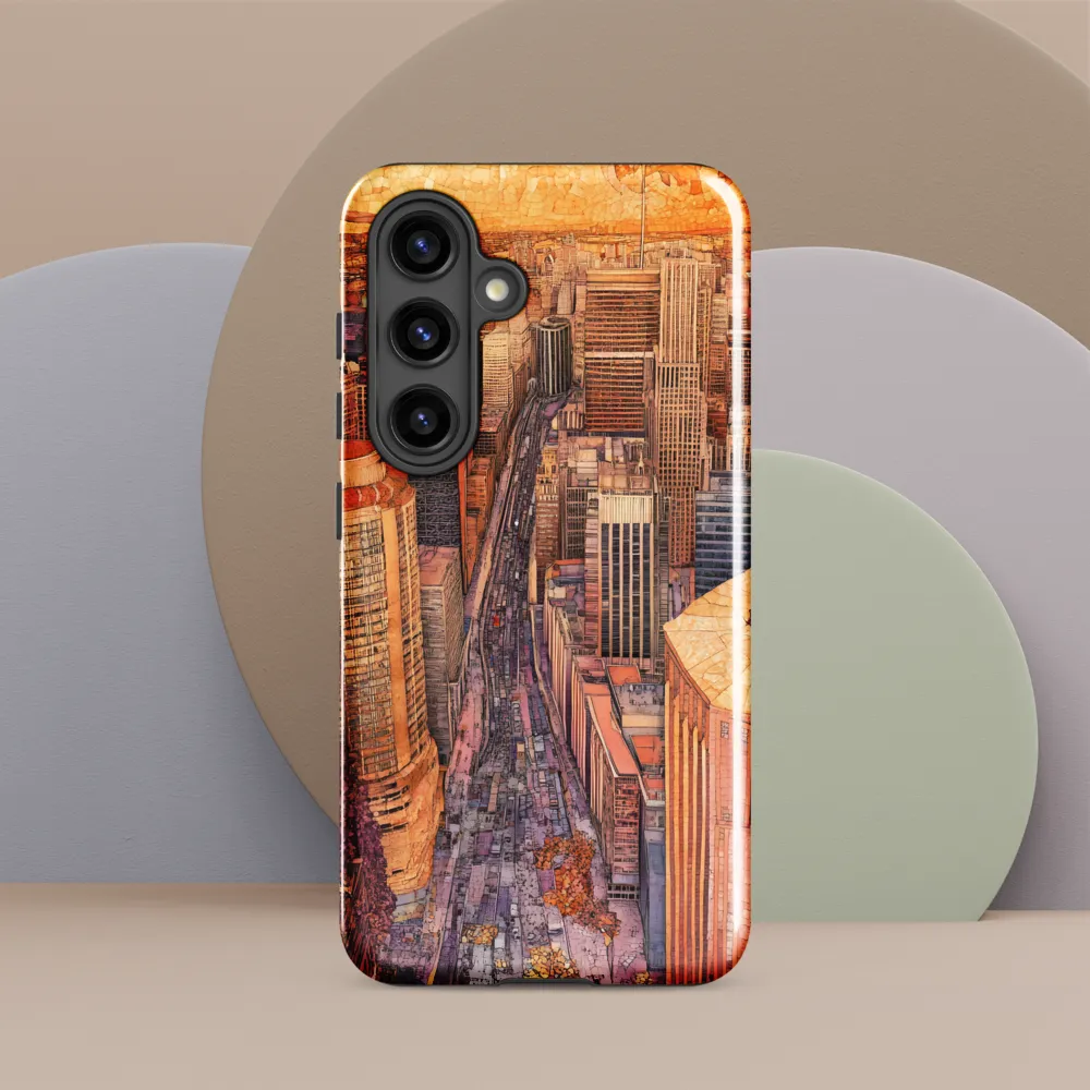 Mosaic Cityscape at Dusk