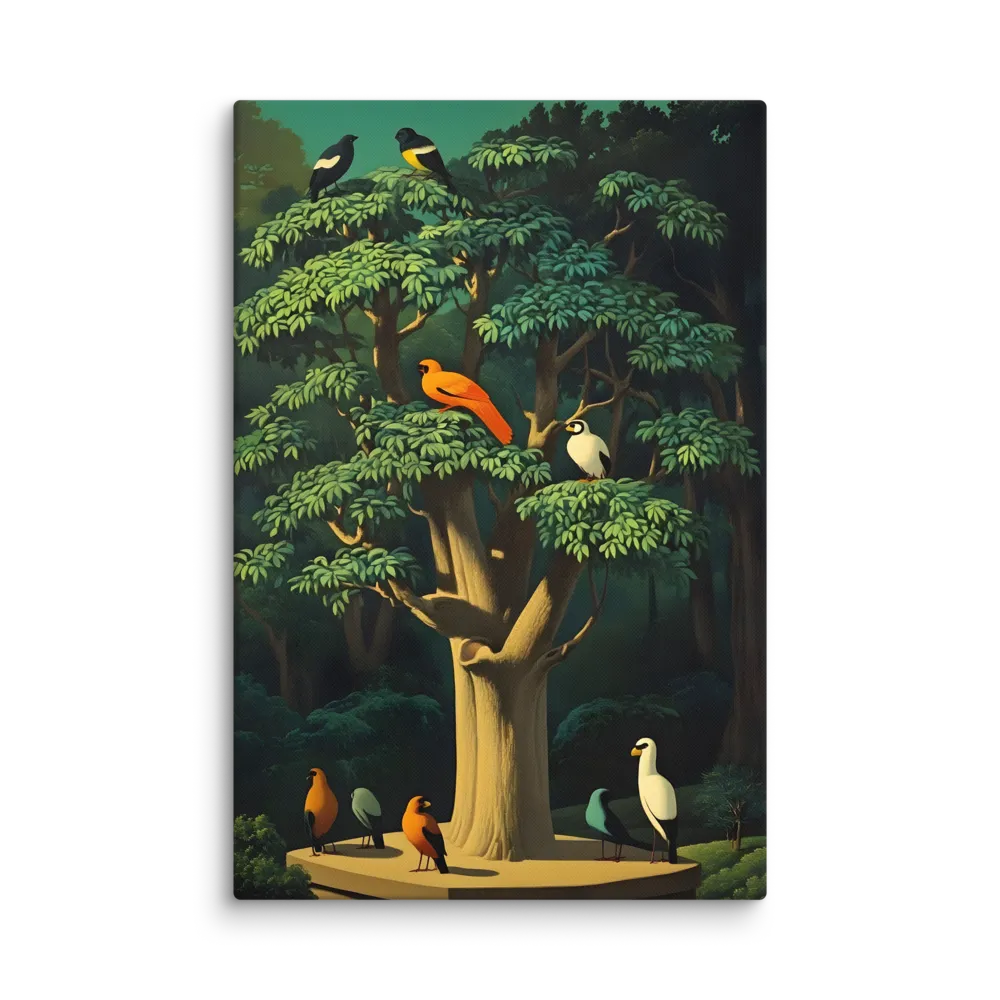 Harmony in Color: A Surreal Bird Symphony | Canvas | 32″×48″