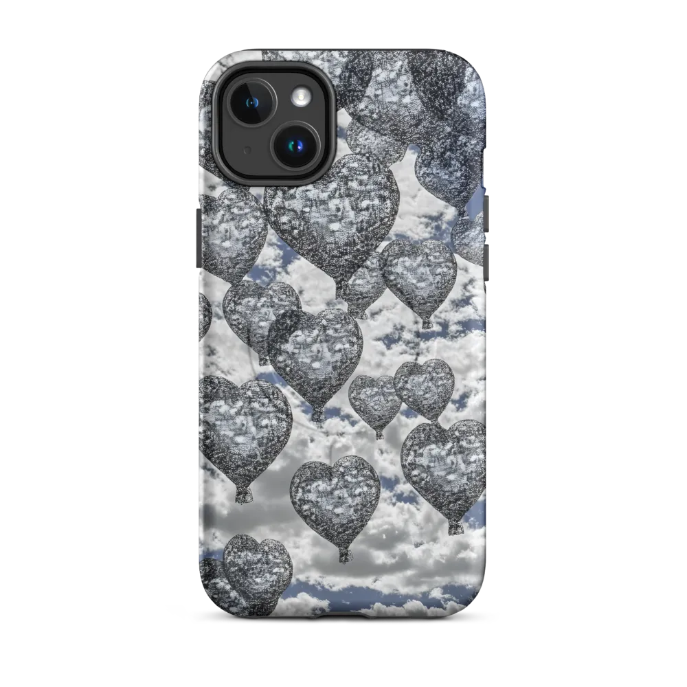 Stippled Hearts Over Cloudscape