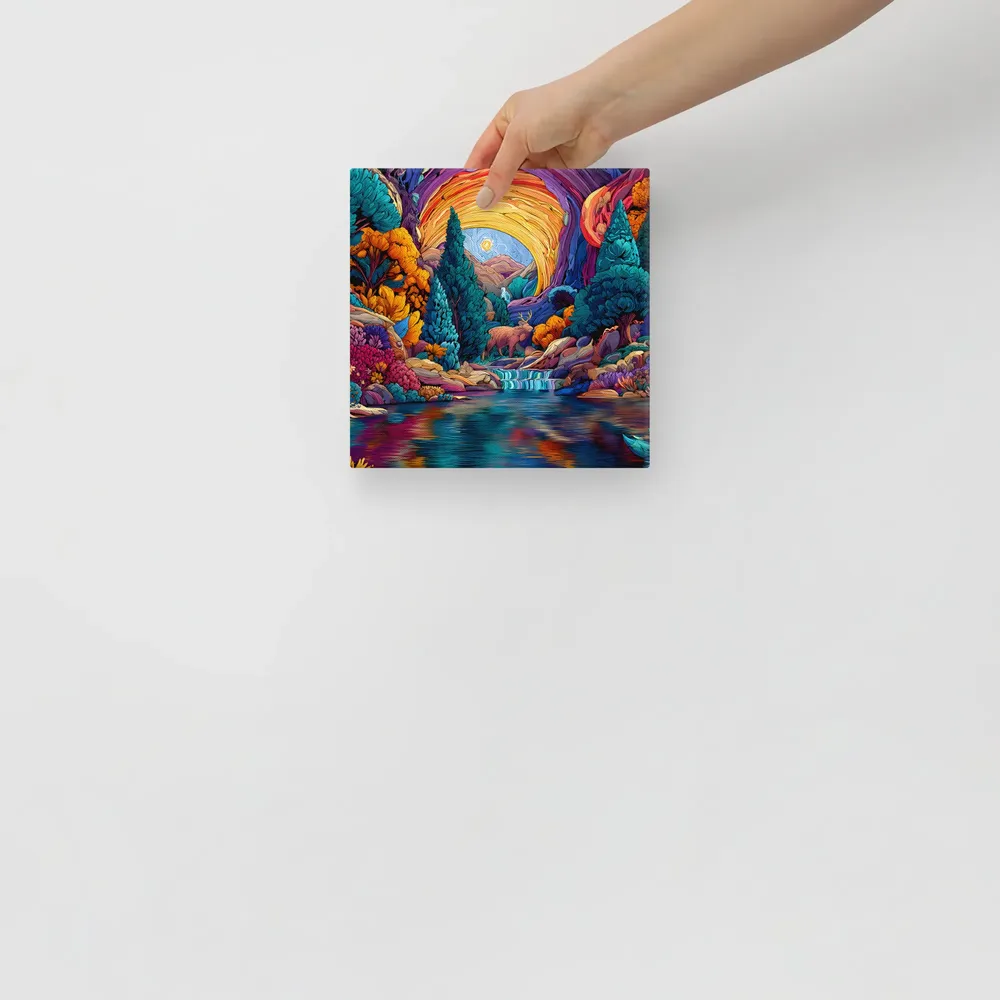 Prismatic Glade 
 Canvas | 8″x 8″