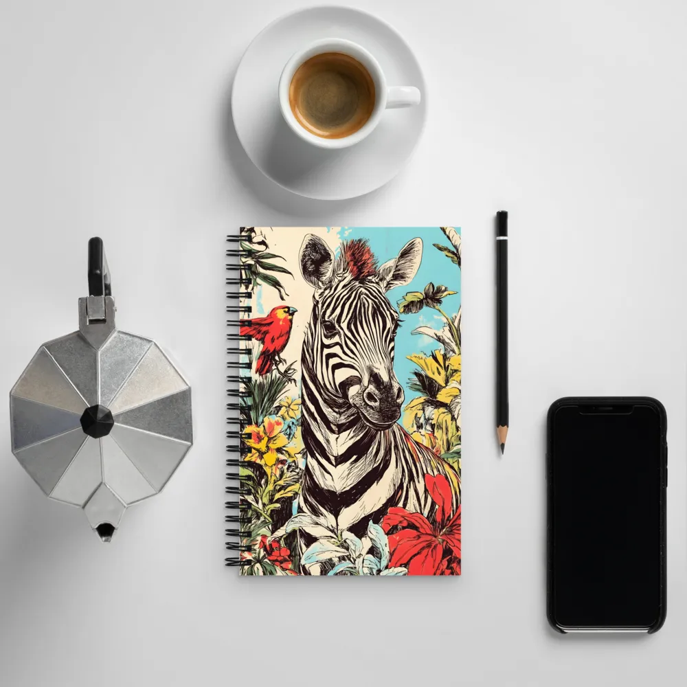 Zebra in Tropical Reverie | Spiral Notebook