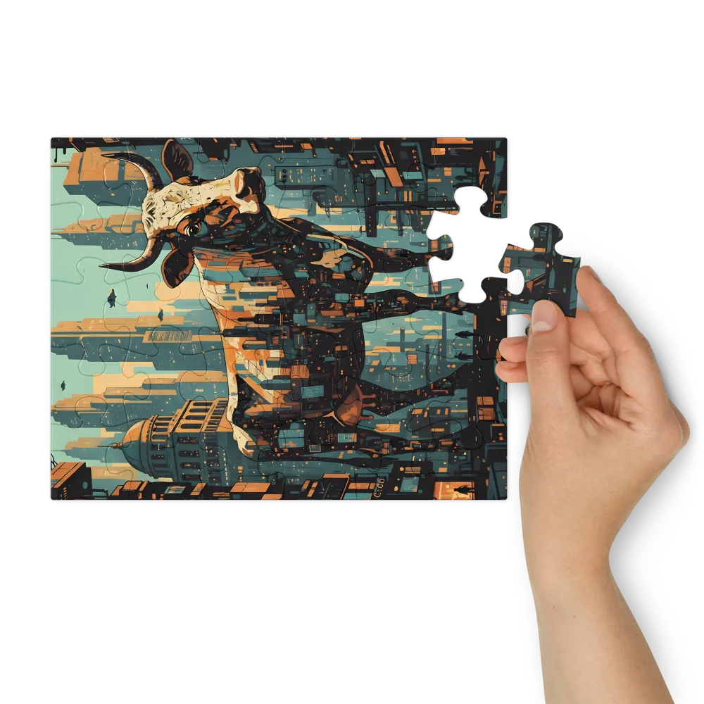Metropolis Bull 
 Jigsaw Puzzle in Tin Box