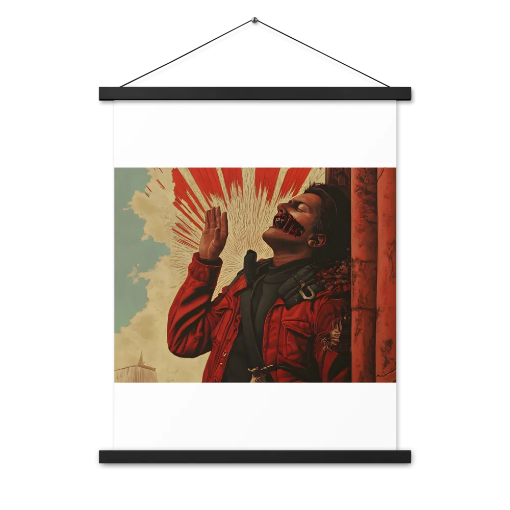 Defiant Echoes of Ruin | Poster With Black Wood Hanger | 18″×24″